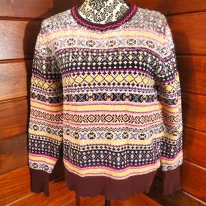 J.Crew sequins Holiday Argyle Sweater XLarge  XL